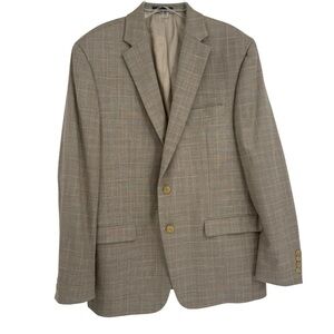 Lauren Ralph Lauren Sport Coat size 42R Jacket Blazer 2 Button gray/tan plaid